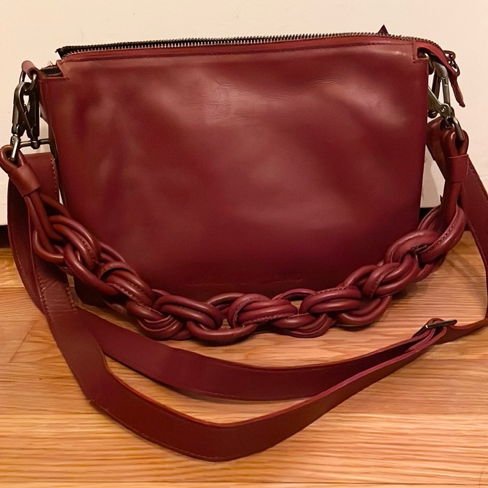 Harbor 2nd soft leather handbag /cross body bag burgundy